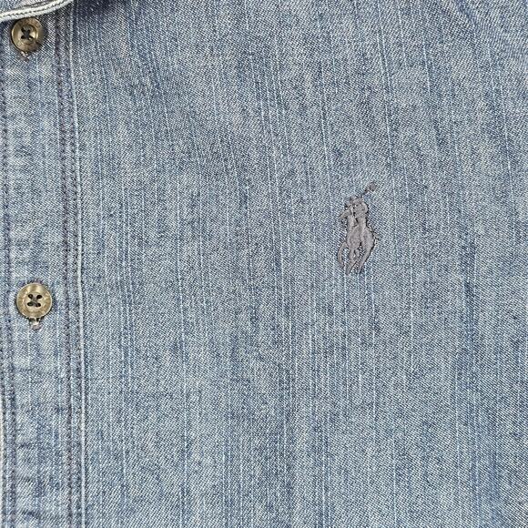 Polo Ralph Lauren denim men's shirt preppy traditional casual dark Medium - Picture 4 of 9
